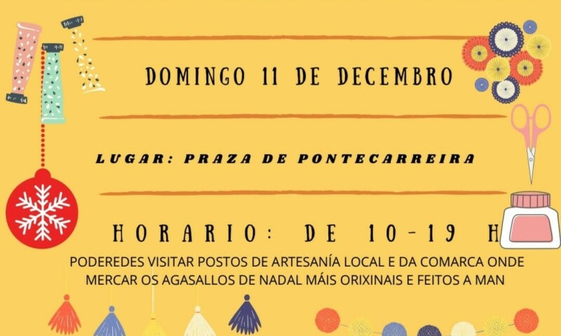 A praza de Ponte Carreira acollerá este domingo 11 de decembro a terceira edición do Mercado de Artesanía de Frades