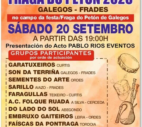 Galegos acolle a Foliada Fraga do Petón 2025 este sábado 20 de setembro