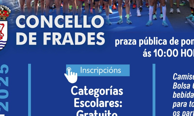 Frades abre inscricións na X Carreira Pedestre Popular, que destina máis de 2.000 euros a premios e terá lugar o xoves 1 de maio