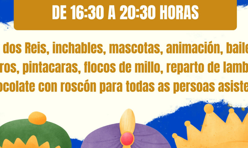 O Concello de Frades suspende a cabalgata de Reis por Ponte Carreira e amplía o horario da gran Festa de Reis no polideportivo