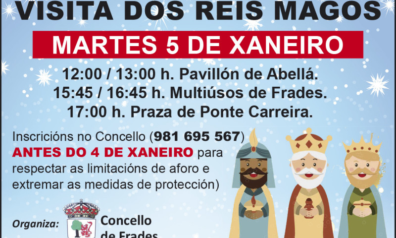 Un total de 150 nenos e nenas de Frades participarán mañá martes na Visita dos Reis ás parroquias de Abellá, Frades e Gafoi