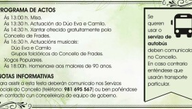 O Concello de Frades abre as inscricións na XXVI Festa dos Nosos Maiores, que terá lugar o vindeiro sábado 31 de maio