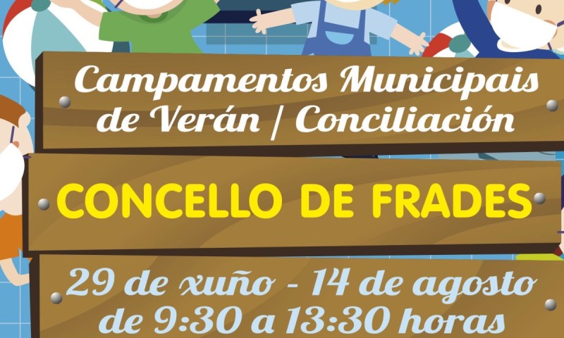 O Concello de Frades convoca os seus campamentos municipais de verán, que terán lugar do 29 de xuño ao 14 de agosto