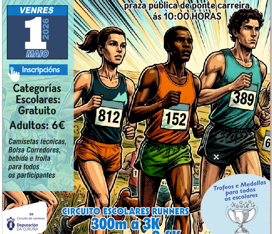 Frades abre inscricións na XI Carreira Pedestre Popular, que terá lugar o venres 1 de maio con máis de 2.000 euros en premios 