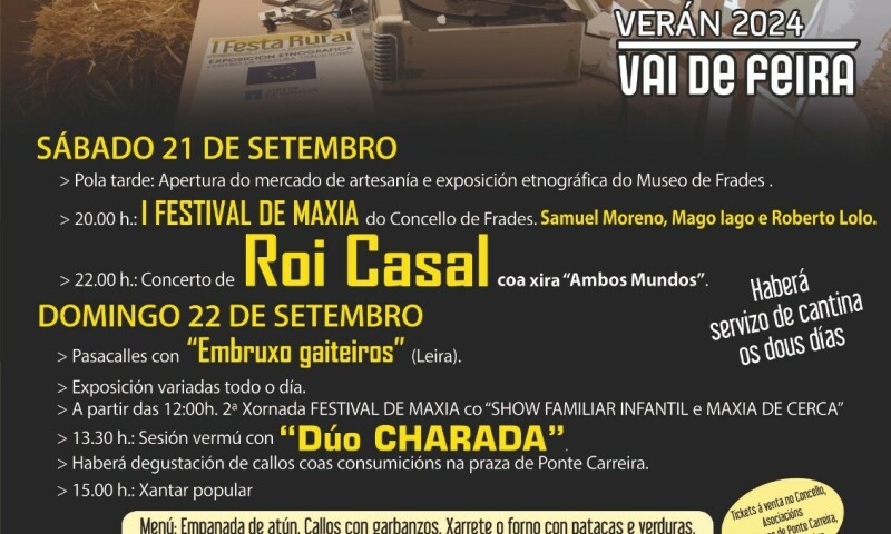 Música, maxia, mercado de artesanía, mostra etnográfica e degustación de produtos locais, esta fin de semana na III Festa Rural de Frades