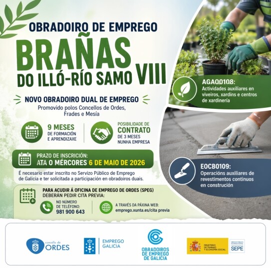 Bases reguladoras do procedemento de selección do obradoiro de emprego "Brañas do Illó-Río Samo VIII"
